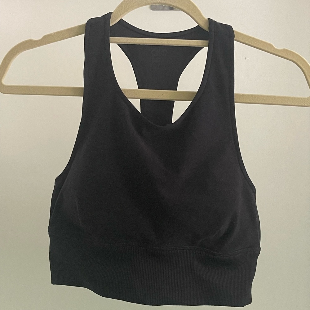 Alo black high neck bra  size M